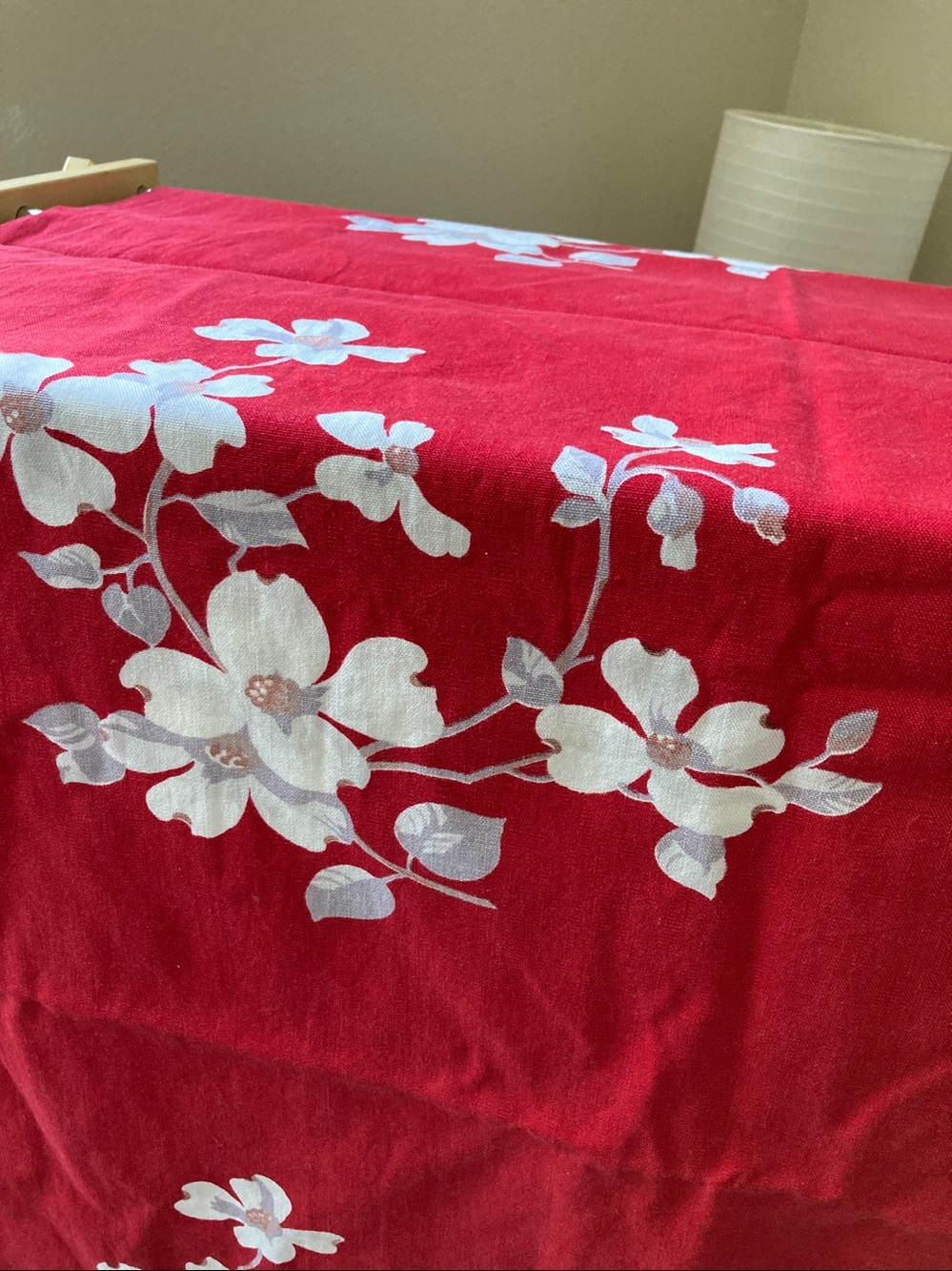 Vintage Wilendur 1950s Floral Dogwood Tablecloth Mid Century MCM Atomic - Picture 2 of 6